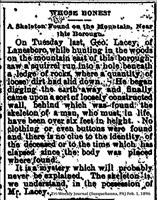 Skeletal Remains (Lanesboro, PA) (1st Article)